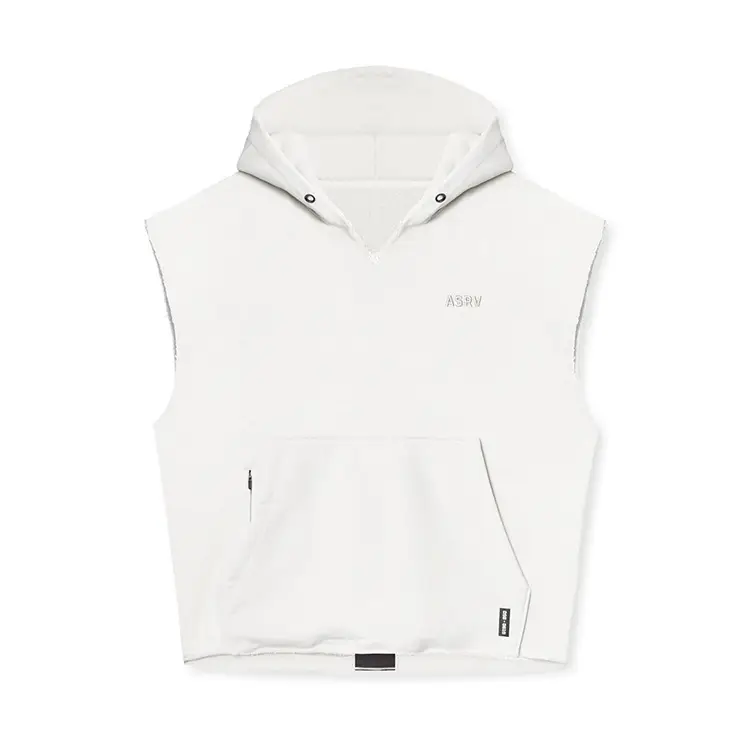 Men's Black Sleeveless Hoodie with 4 Pockets — feature 23