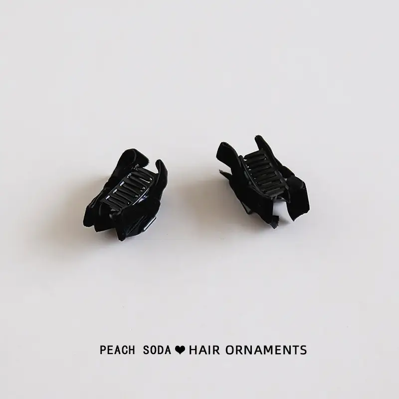 Black Velvet Bow Hairpin Clips for Summer Princess Headwear - Image 5