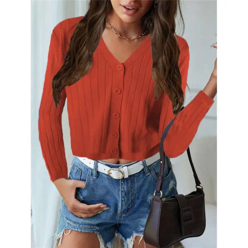 2024 Button Knitted V-Neck Cardigan Coat for Women - Image 10