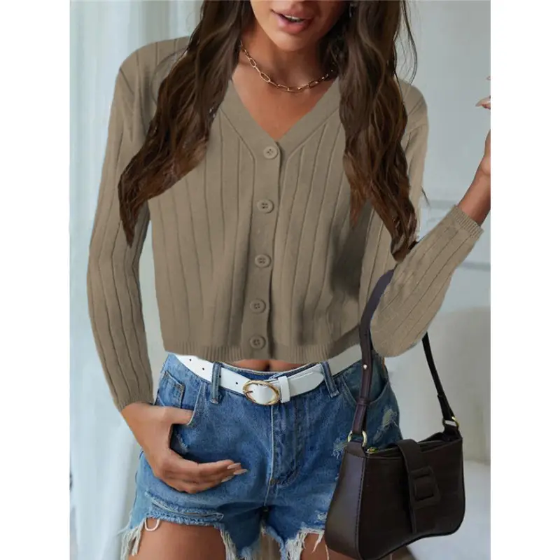 2024 Button Knitted V-Neck Cardigan Coat for Women - Image 7