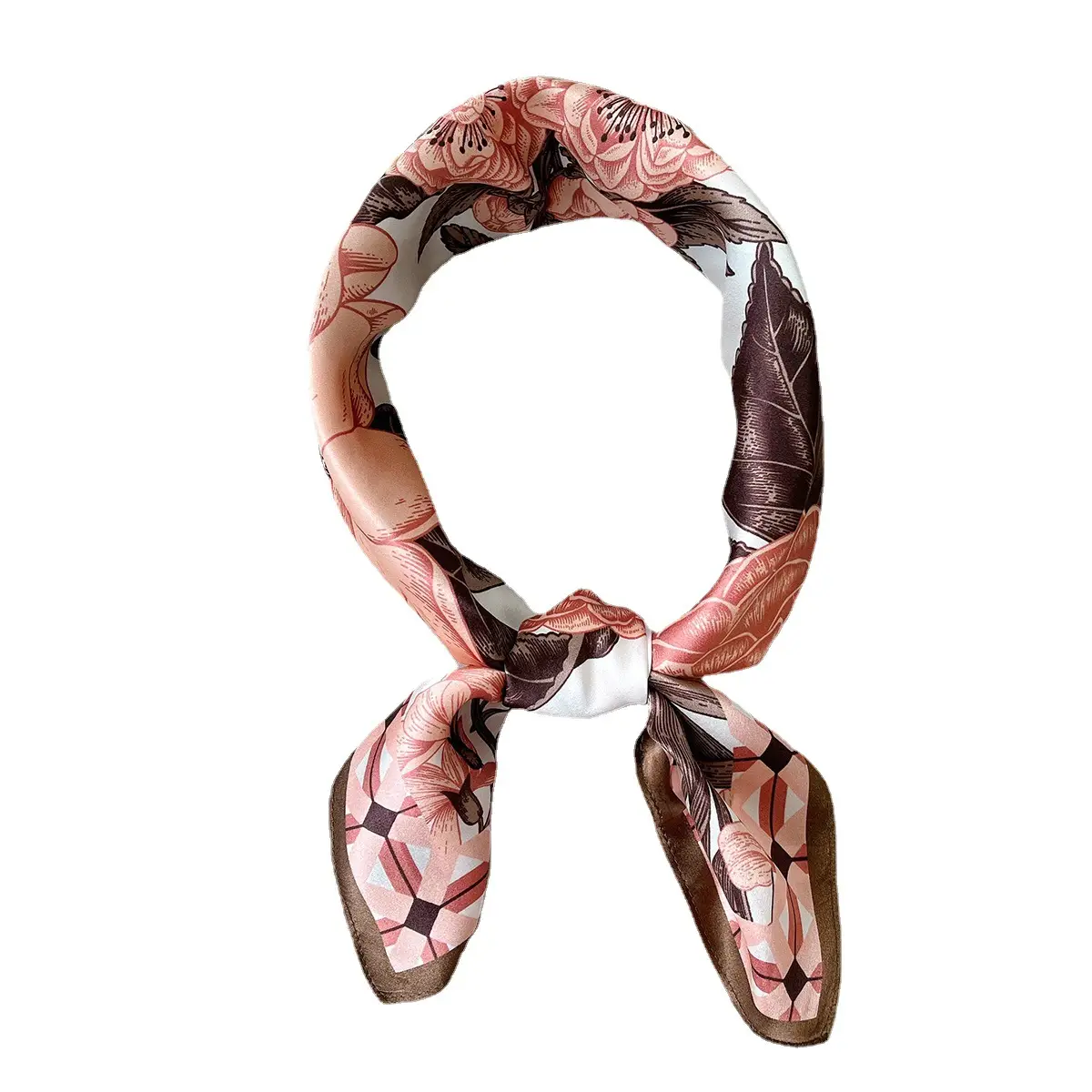 New French Artistic Flower 66cm Square Scarf Women's Fashion - Image 9