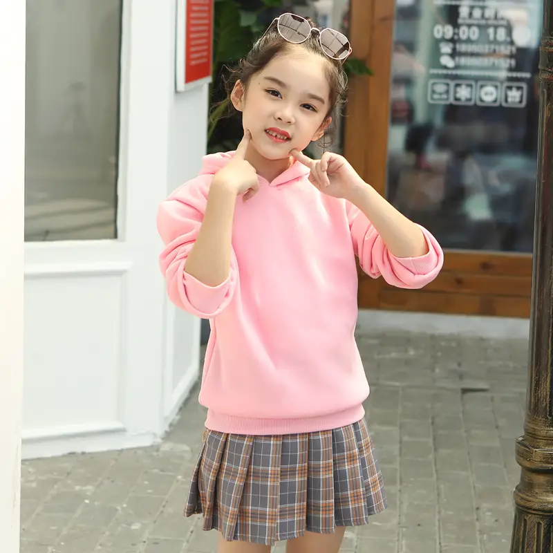 Blue Hoodie for Kids Winter Fleece Warm