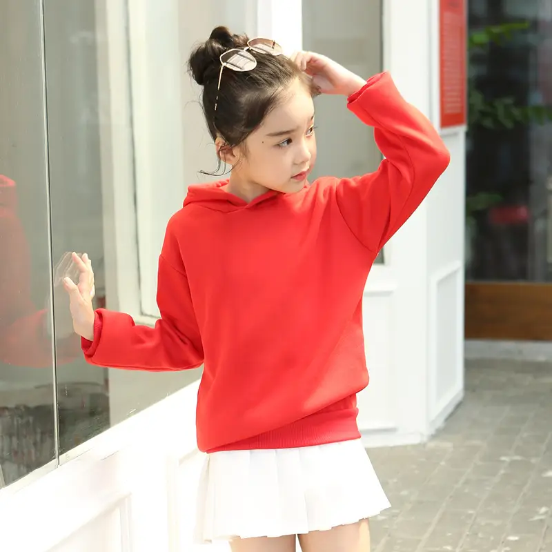 Blue Hoodie for Kids Winter Fleece Warm