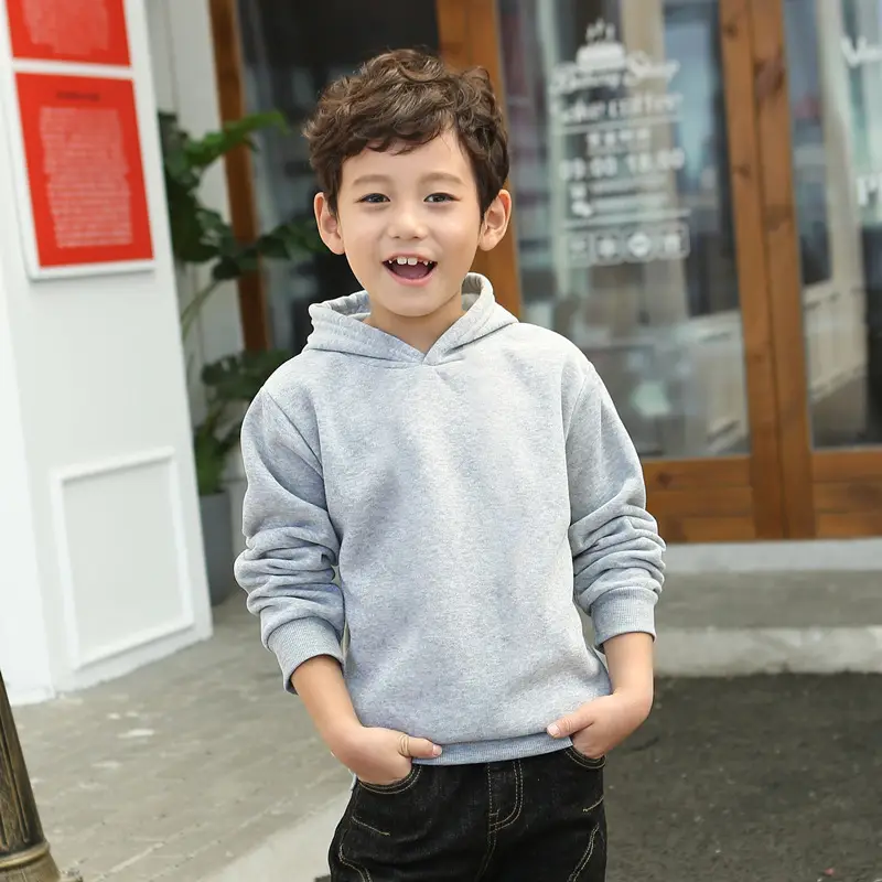 Blue Hoodie for Kids Winter Fleece Warm
