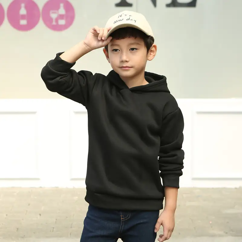 Blue Hoodie for Kids Winter Fleece Warm
