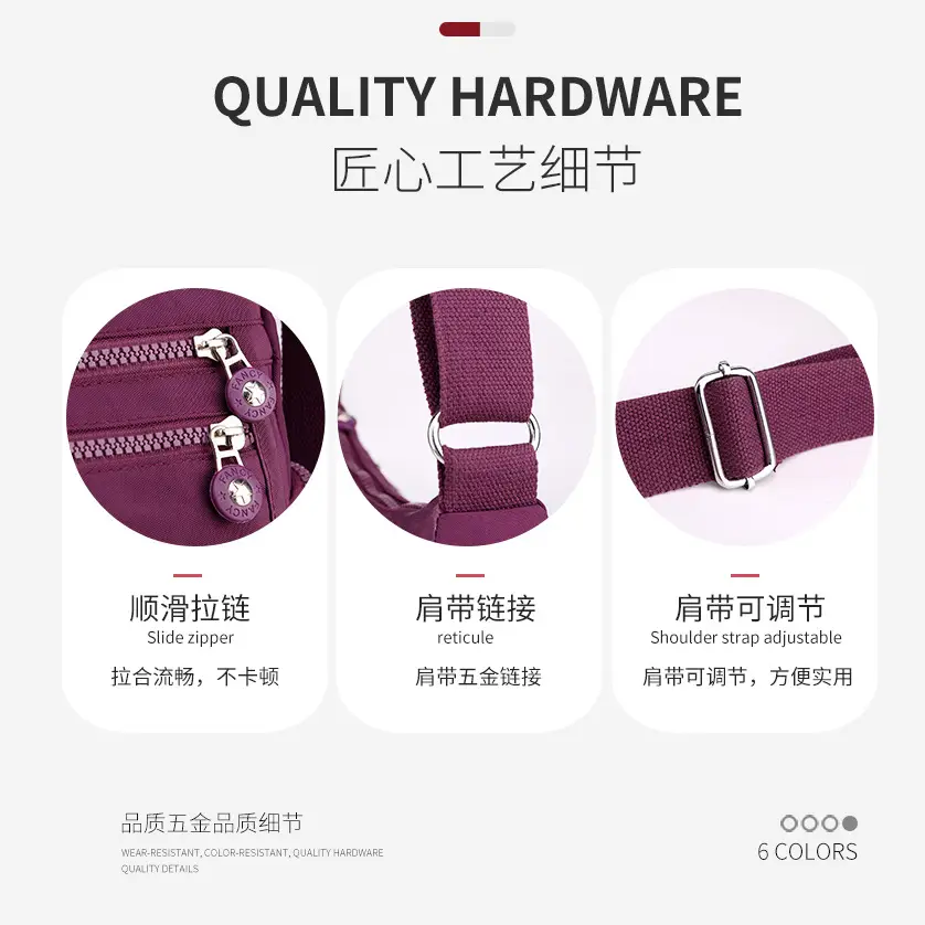 Women's Purple Crossbody Shoulder Bag with Adjustable Strap - Image 8