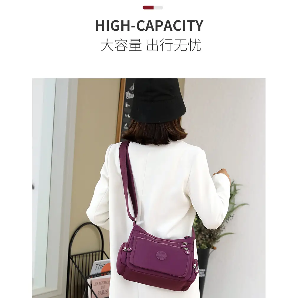 Women's Purple Crossbody Shoulder Bag with Adjustable Strap - Image 10