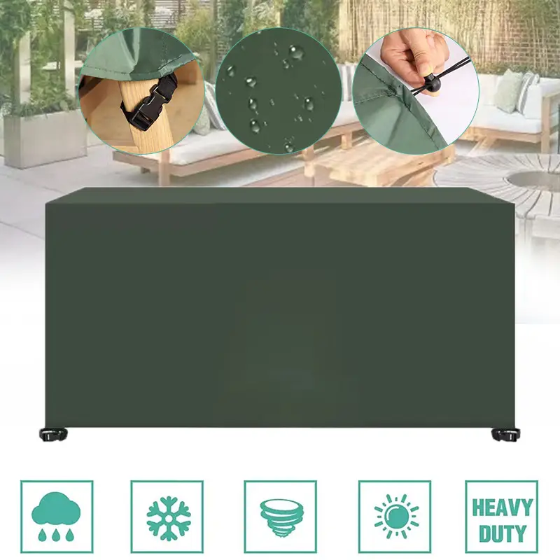 Black 420D Outdoor Rain Cover for Table & Chair