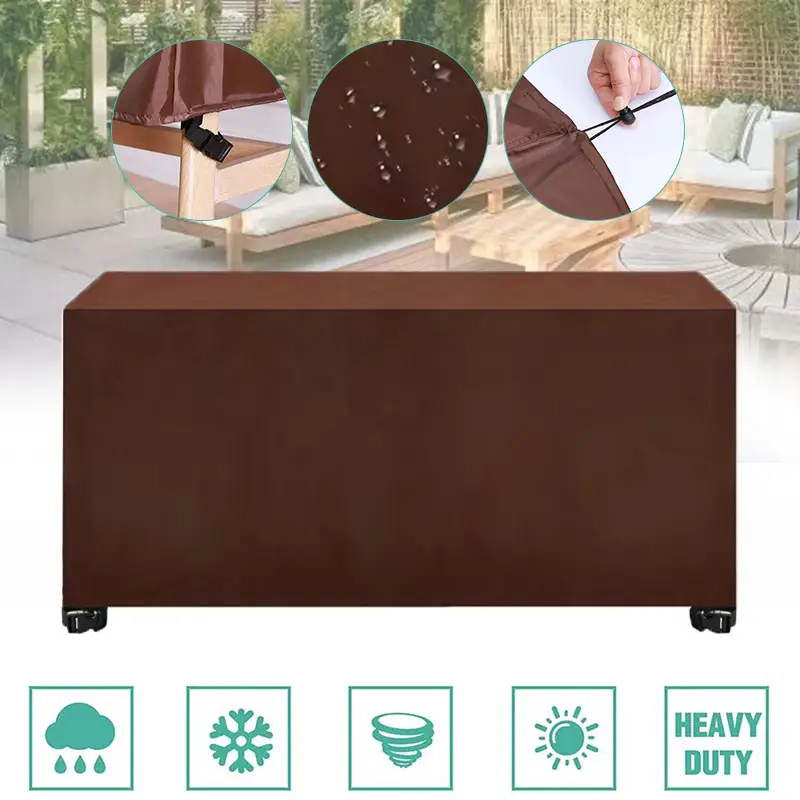 Black 420D Outdoor Rain Cover for Table & Chair