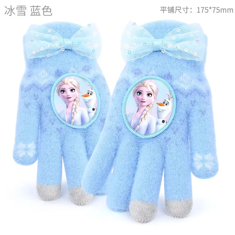 Frozen Five-Finger Gloves for Girls Toddler Bow Elsa - Image 5