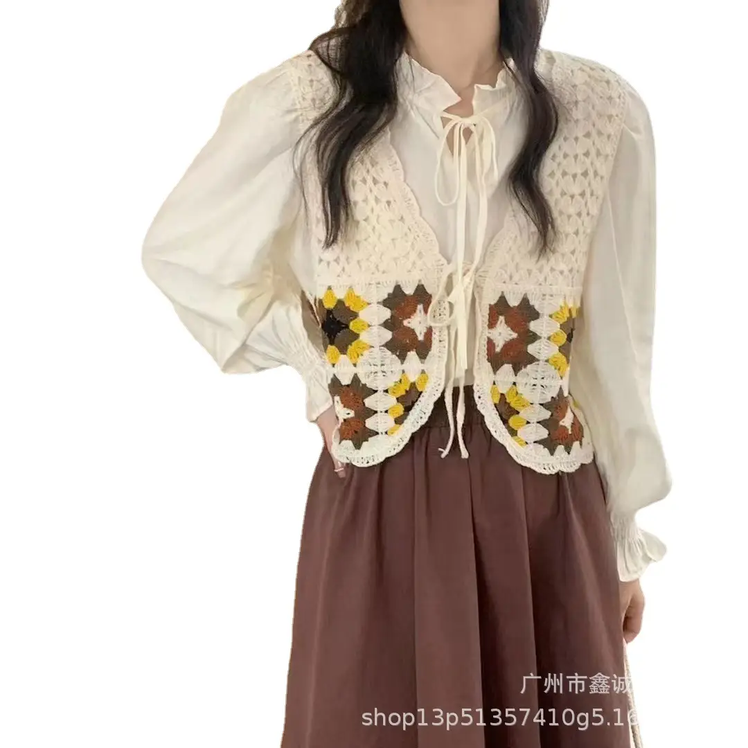 Autumn Embroidered Crochet Vest Vest Top Women - Image 11