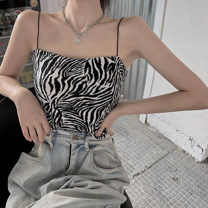 Women Zebra Print Summer Camisole Tight Top - Image 3