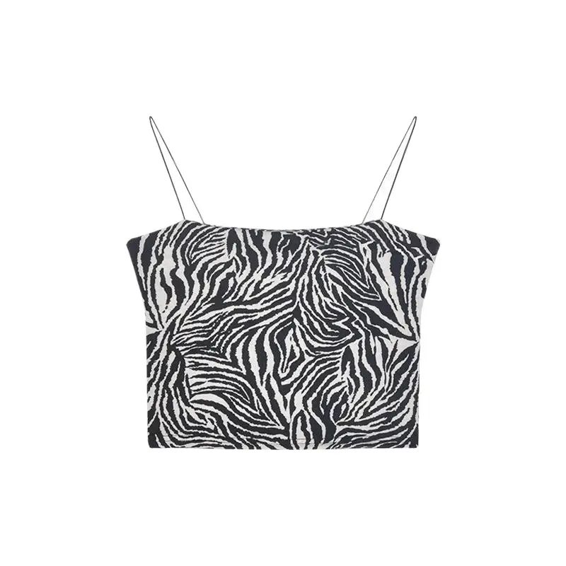Women Zebra Print Summer Camisole Tight Top - Image 5