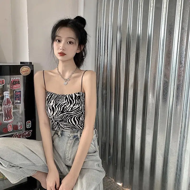 Women Zebra Print Summer Camisole Tight Top — feature 13