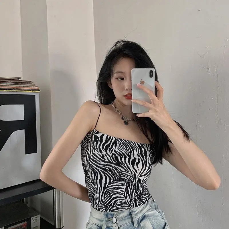 Women Zebra Print Summer Camisole Tight Top — feature 17
