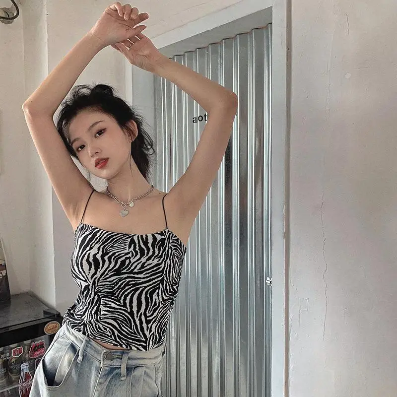 Women Zebra Print Summer Camisole Tight Top — feature 22