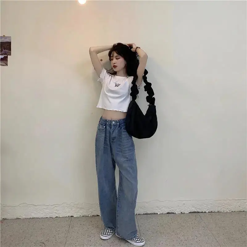 Women Pink Butterfly Cropped T-Shirt High Waist Slim Fit — feature 11