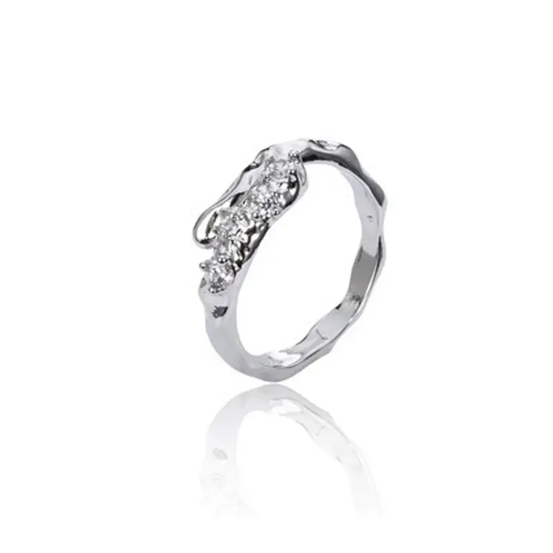 Cold Style Gemstone Ring Women Silver High-Grade Sparkle - Image 2