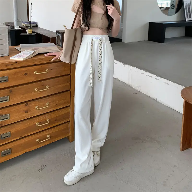 Black Elastic Drawstring Casual Pants for Women 2022 — feature 10