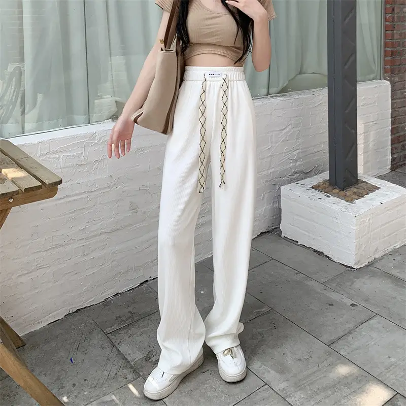 Black Elastic Drawstring Casual Pants for Women 2022 — feature 8