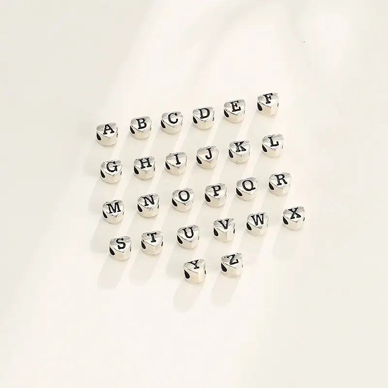 S925 Sterling Silver English Letter Pendant Bracelet