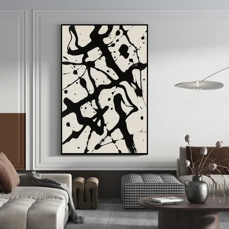 Abstract Black Line Wall Art for Modern Home Decor