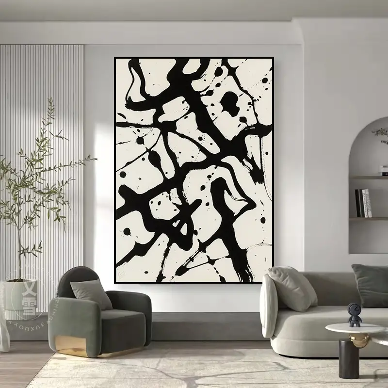 Abstract Black Line Wall Art for Modern Home Decor