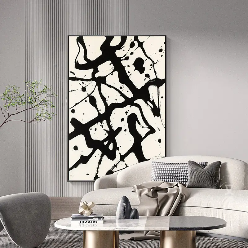 Abstract Black Line Wall Art for Modern Home Decor