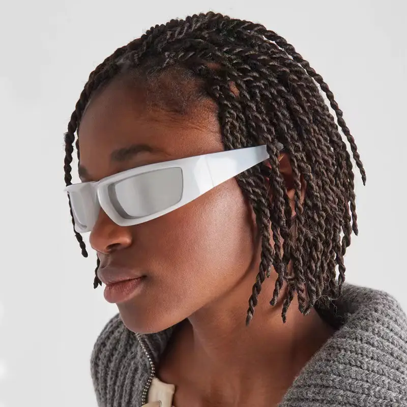 Anti-UV Sunglasses for Women Steampunk Style White - Image 4