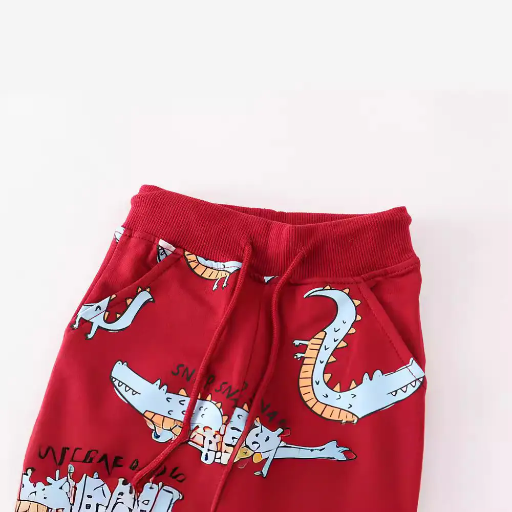 Red Moon Scarf Cotton Pants for Boys Girls Autumn - Image 2