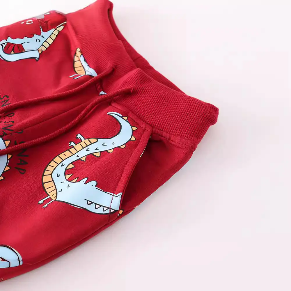 Red Moon Scarf Cotton Pants for Boys Girls Autumn - Image 3