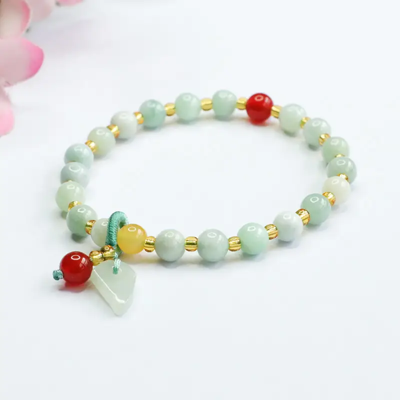 Natural Jade & Red Agate Bracelet for Women — feature 5