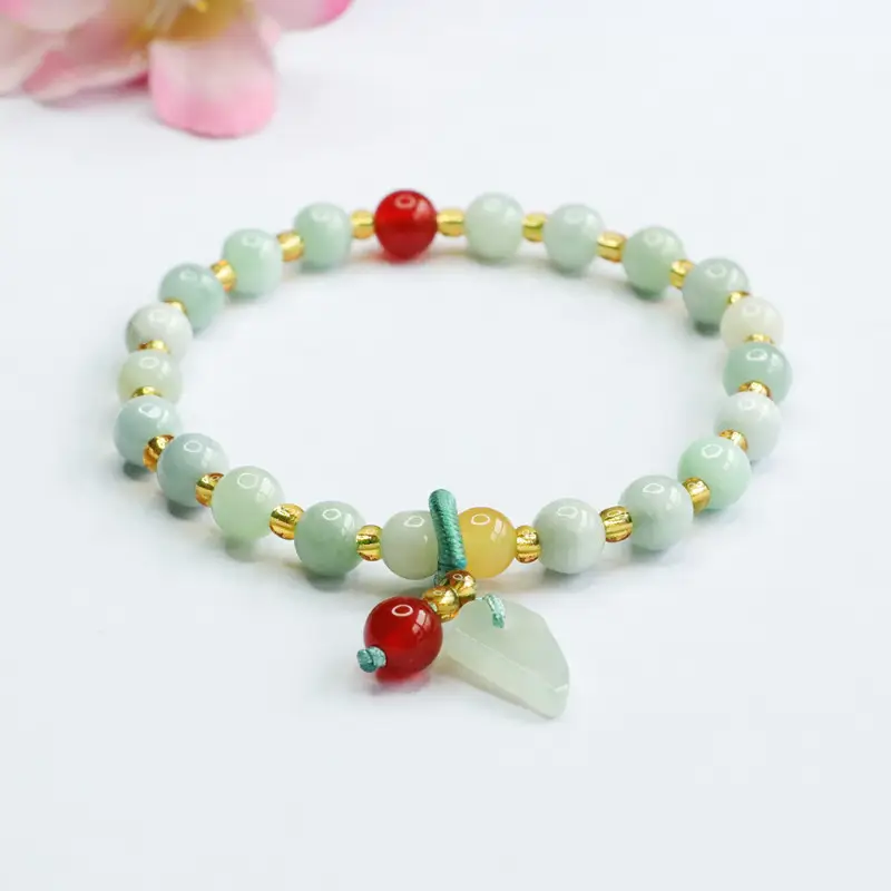 Natural Jade & Red Agate Bracelet for Women — feature 4