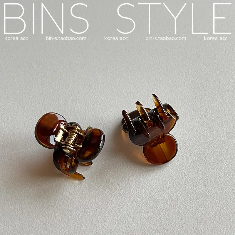 Korean Temperament Transparent Brown Mini Hair Grab Clip