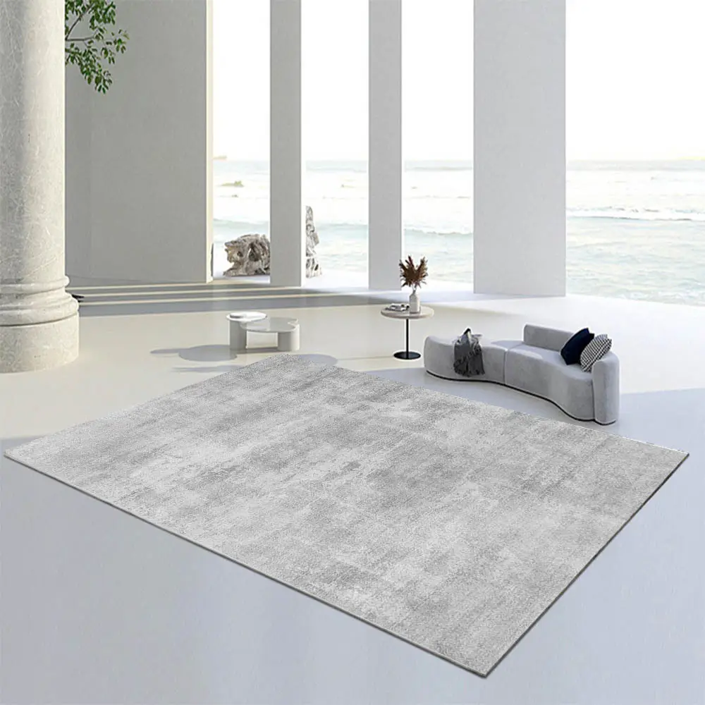 Pure Gray Abstract Woolen Coffee Table Mat - Image 8