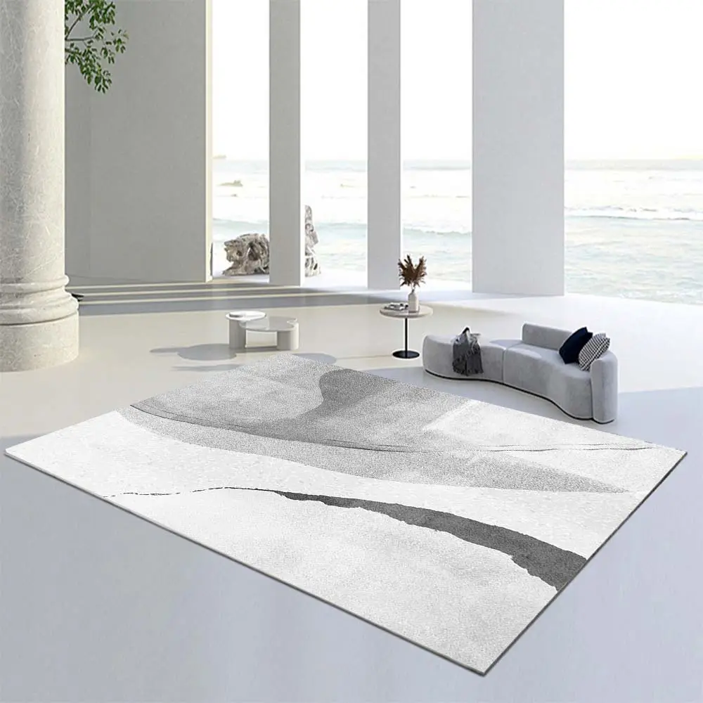Pure Gray Abstract Woolen Coffee Table Mat - Image 10