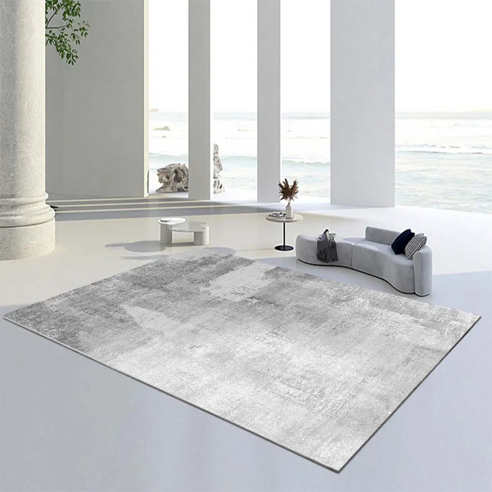 Pure Gray Abstract Woolen Coffee Table Mat - Image 12