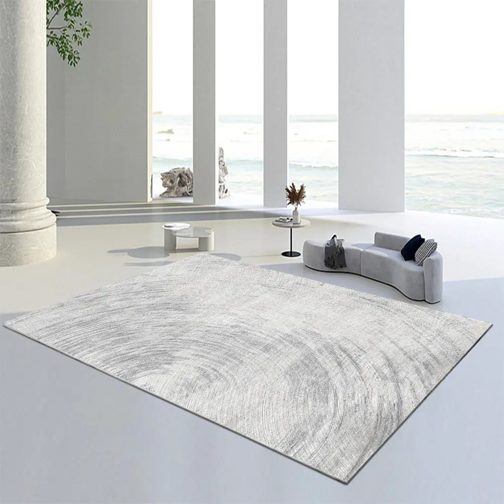 Pure Gray Abstract Woolen Coffee Table Mat - Image 13