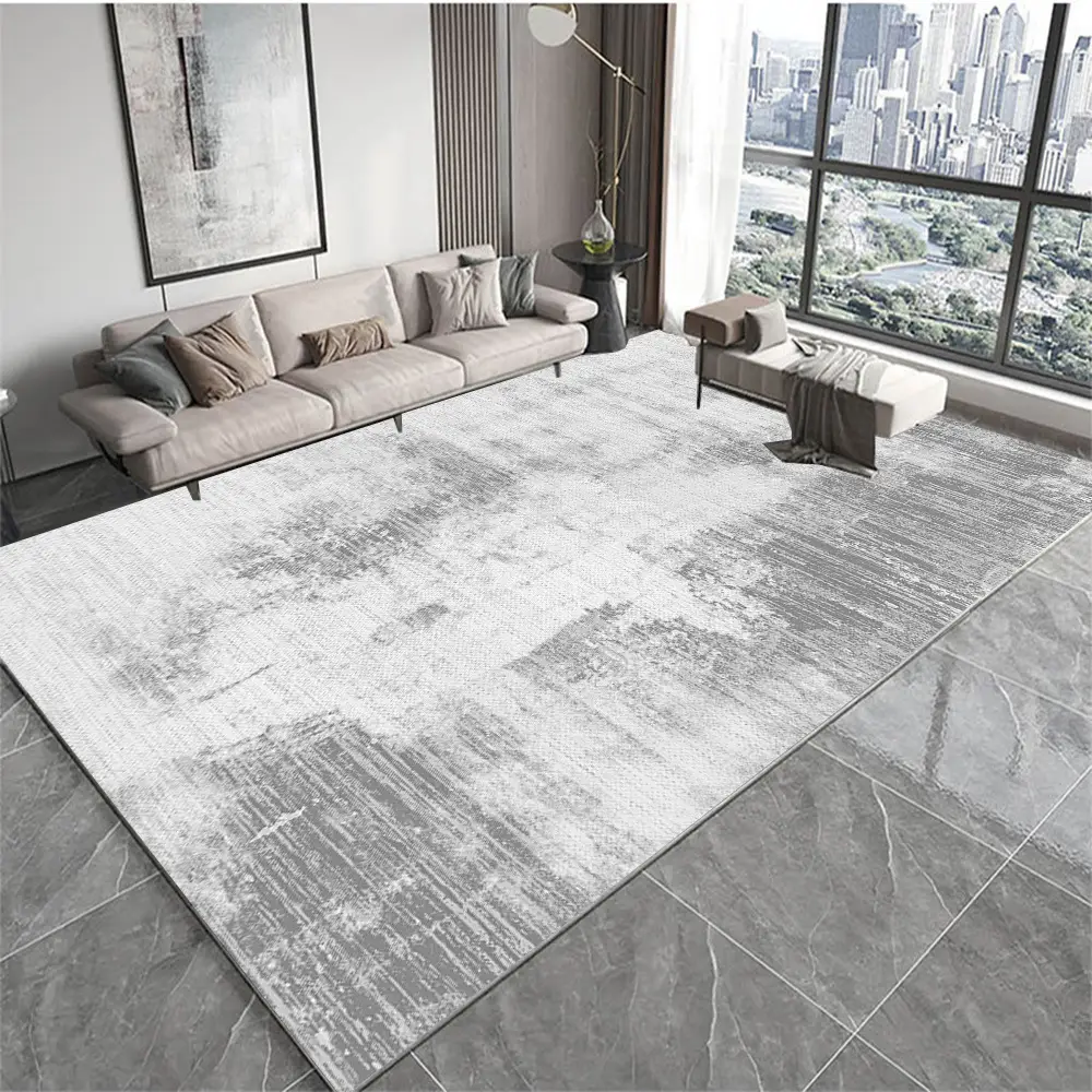 Pure Gray Abstract Woolen Coffee Table Mat - Image 16