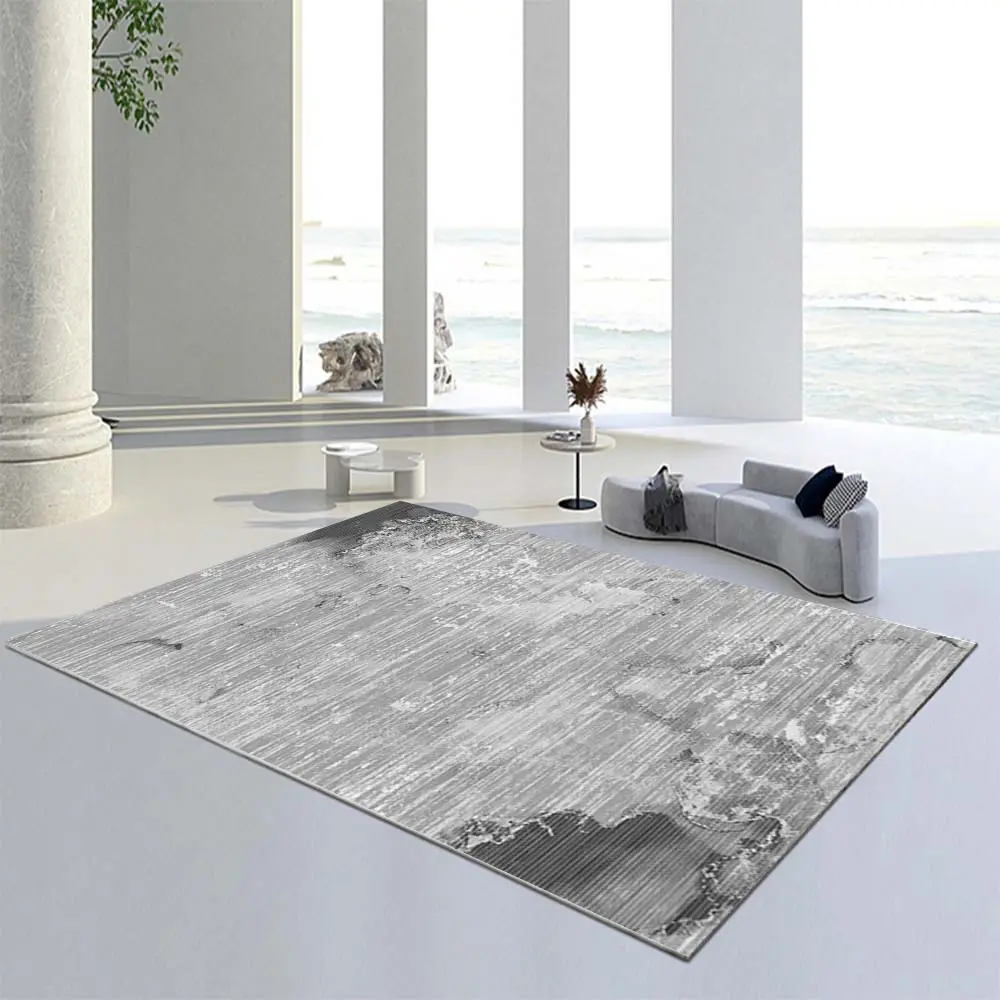 Pure Gray Abstract Woolen Coffee Table Mat - Image 18