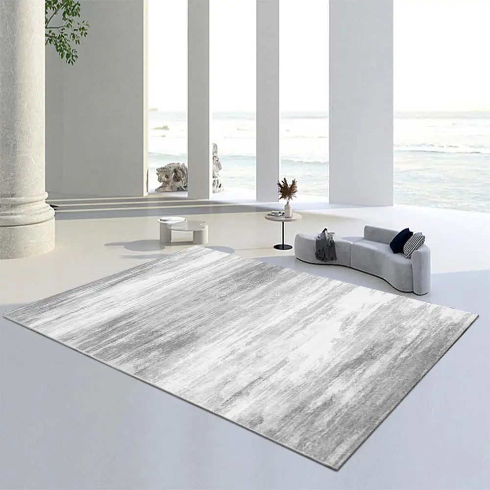 Pure Gray Abstract Woolen Coffee Table Mat - Image 19