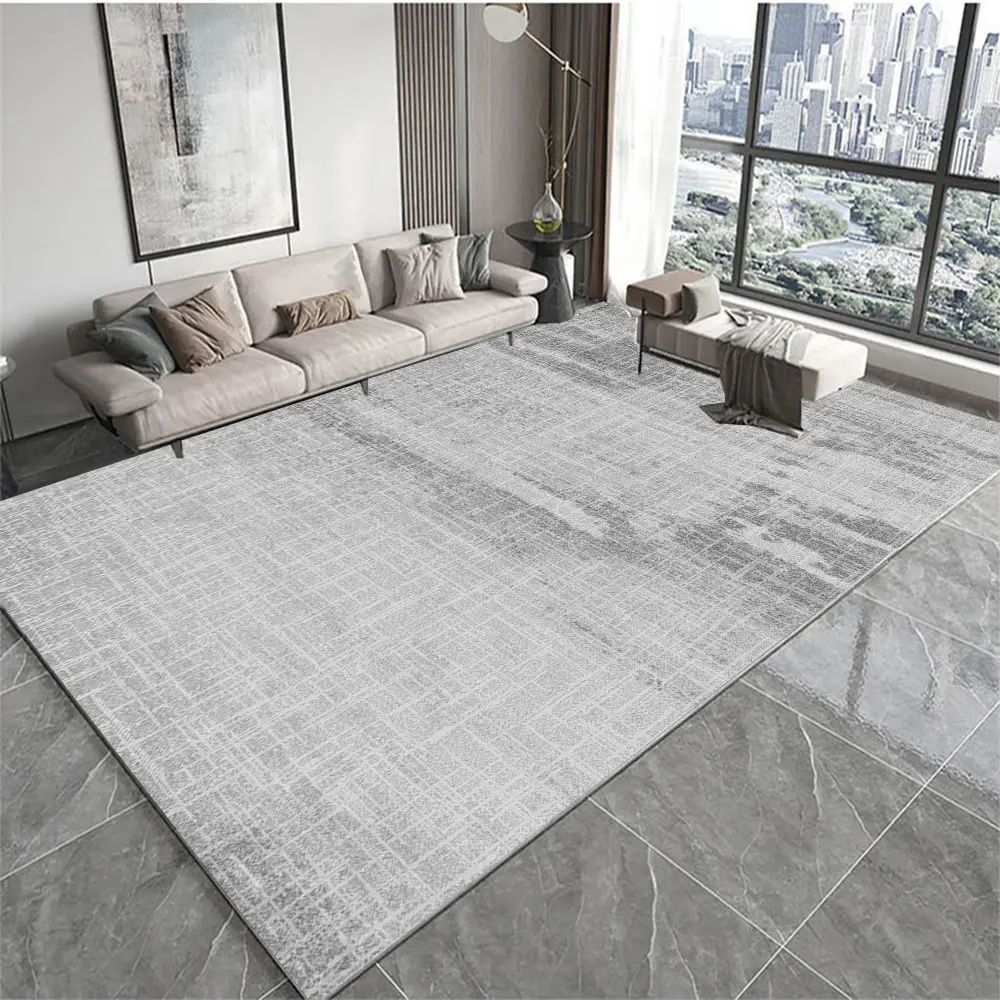 Pure Gray Abstract Woolen Coffee Table Mat - Image 2