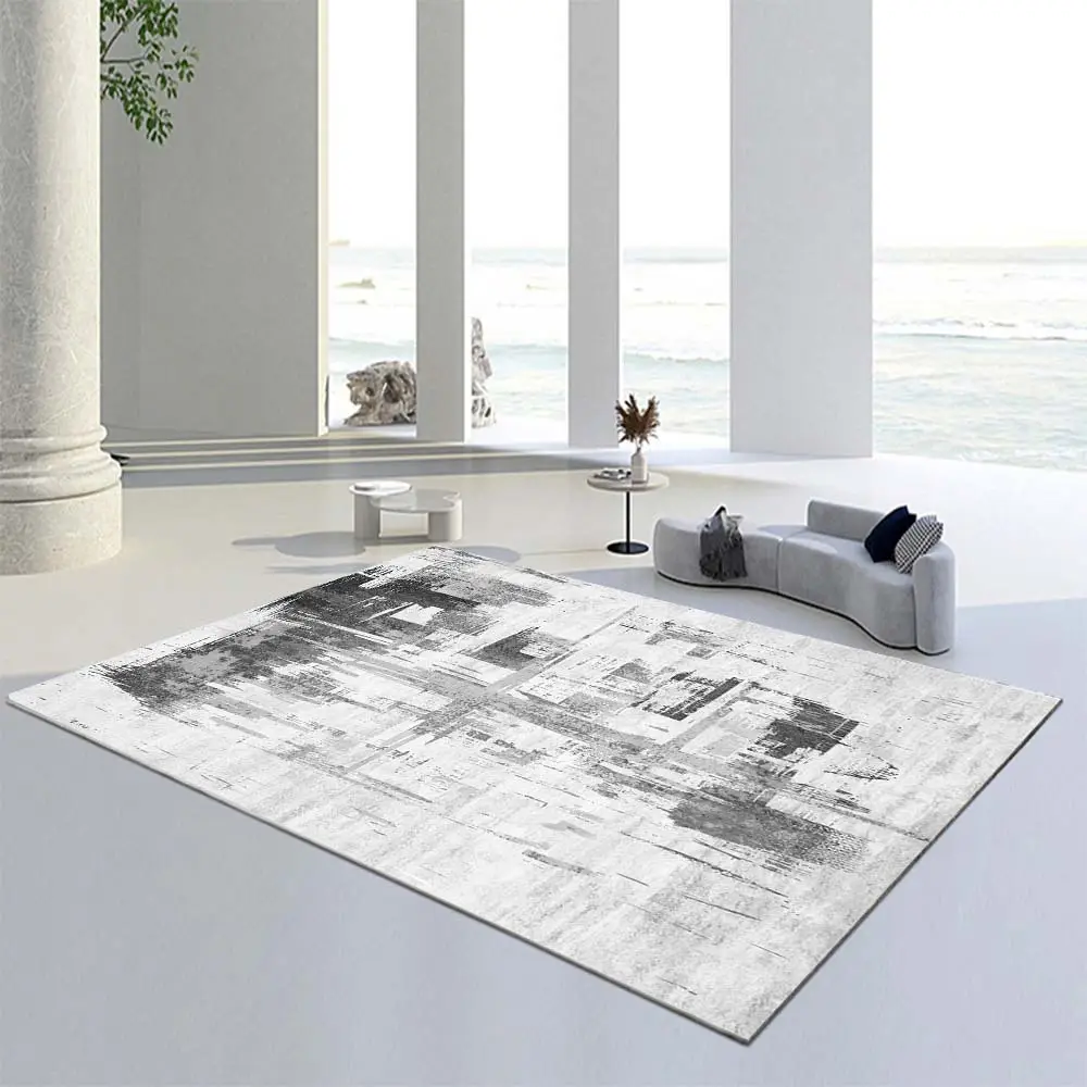 Pure Gray Abstract Woolen Coffee Table Mat - Image 22