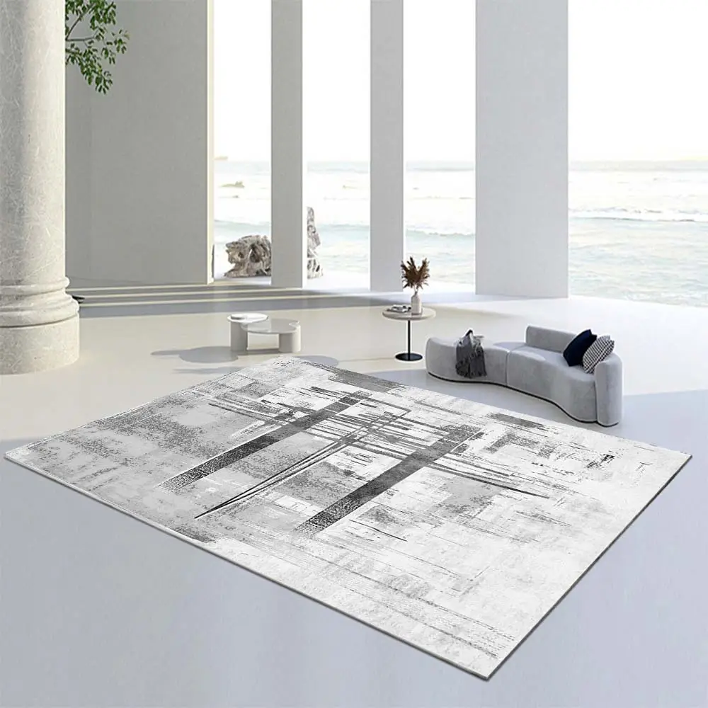 Pure Gray Abstract Woolen Coffee Table Mat - Image 3