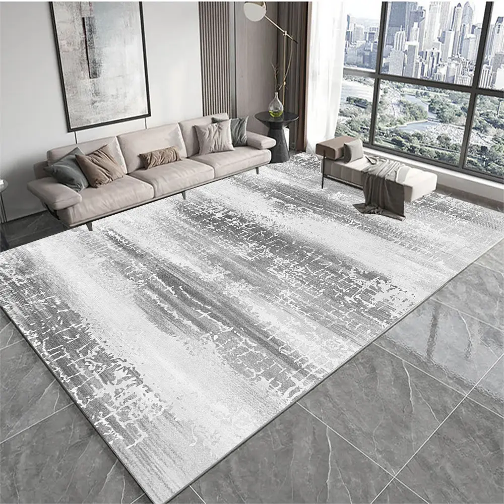 Pure Gray Abstract Woolen Coffee Table Mat - Image 4
