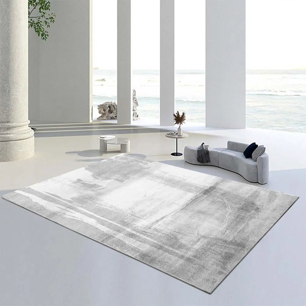 Pure Gray Abstract Woolen Coffee Table Mat - Image 9