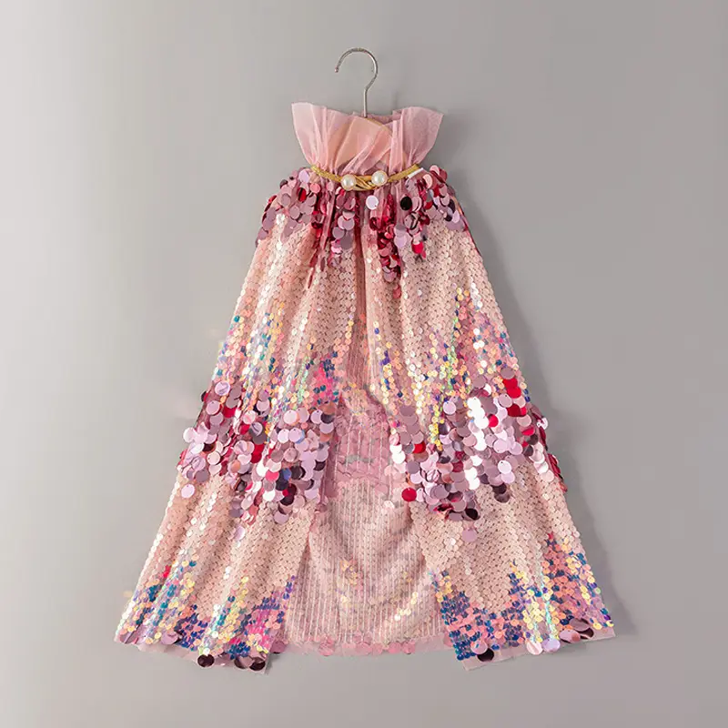Girls Mermaid Skirt Sequin Glitter Pink 2025 - Image 2
