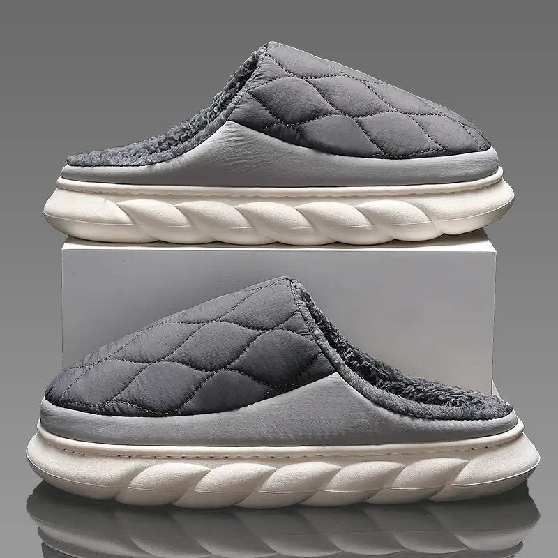 Home Waterproof Cotton Slippers for Women Winter Large Size Indoor Household Non-Slip Men's Plush Warm Cotton Slippers for Men Winter Wholesale - Image 6