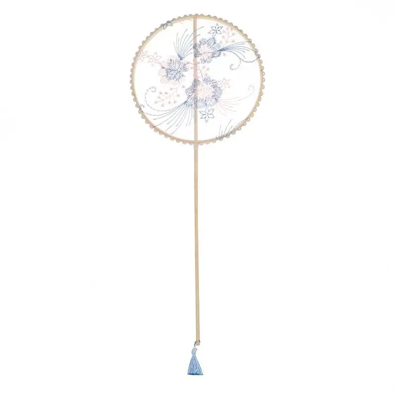 Antique Tassel Fan Long Handle Hanfu Costume Accessories - Image 10