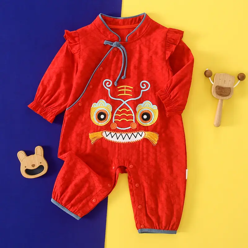 Red Long-Sleeved Women's Jumpsuit with Drawstring - Image 2